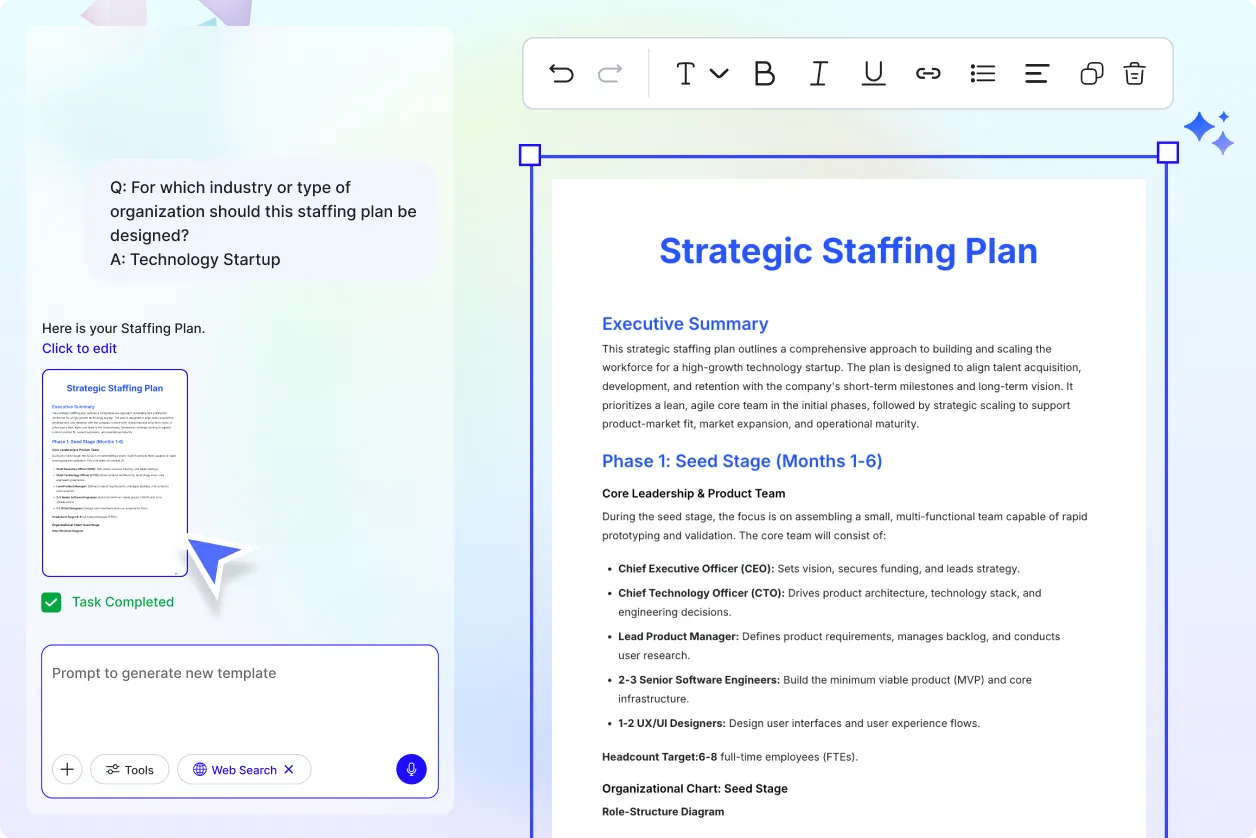 Free AI Staffing Plan Generator, AI Staffing Plan Maker Online [ No Signup ]